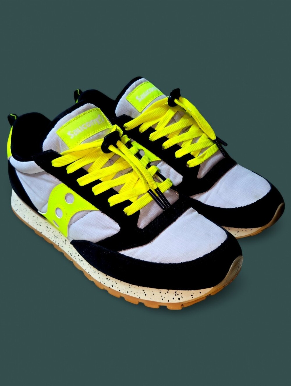 Saucony Jazz Low Pro Neon Volt Black Suede Sneakers Mens 10 S70463-5